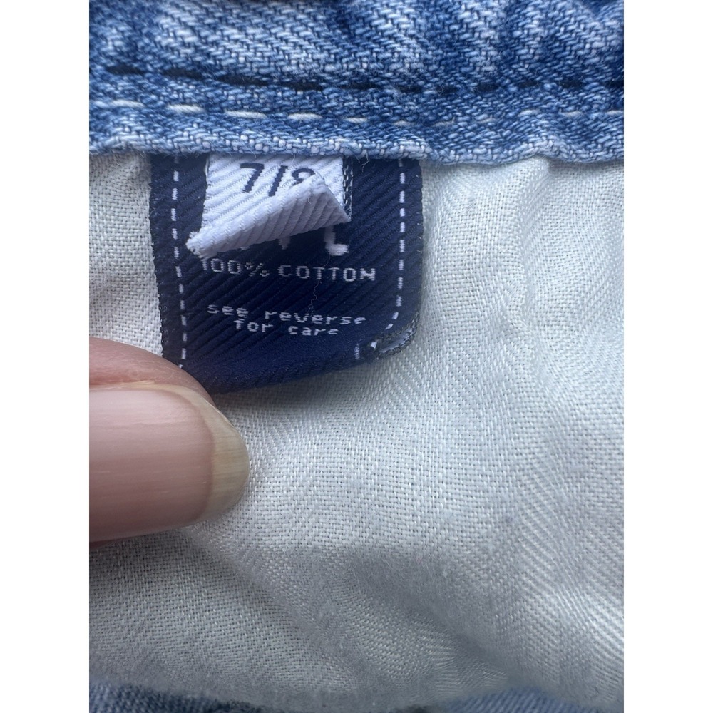 Madison Denim Women's Low Rise Flare Leg Distress SZ 7/8 Dark Stitch Embroidery - Picture 14 of 15